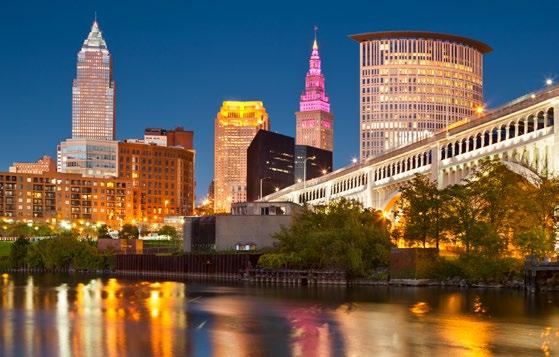 Bordering Lake Erie, Cleveland is home to world-renowned medical facilities, professional sports venues, a casino, Severance Hall, numerous lakefront parks, the Port of Cleveland, the Rock and Roll