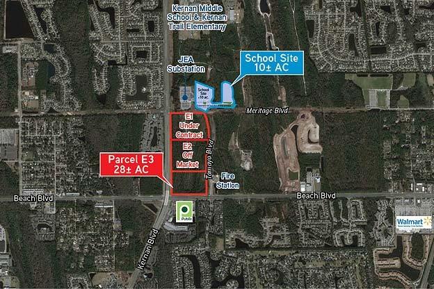 Available Land Property Profile 1 of 1 Summary () Tamaya Town Center - Parcel "E" and "School Site" NE Quadrant Beach & Jacksonville, FL 32246 Site Zoning: Frontage: Utilities Utilities Comments: