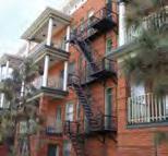such as fire escapes, fire escape ladders, and outside stairways, including landing(s) which do not