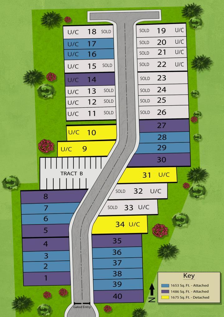 VI. Overall Site Plan The Klineline Plat consists of 40 lots. This sale package consists of 4 lots/units each featuring two story units in a Gated Community.