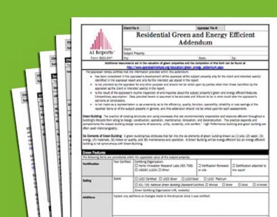 New Residential Green and Energy Efficient Addendum The New and Improved AI Residential Green and Energy Efficient