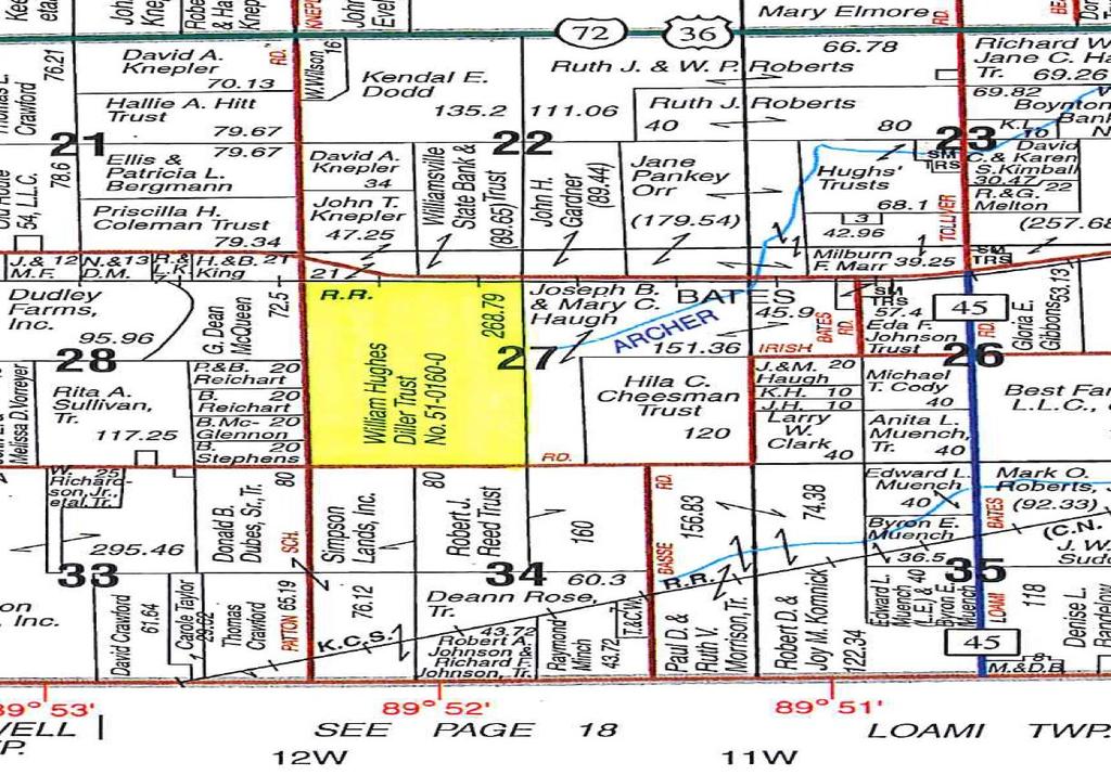 Field 1, Tracts 1&2 Sangamon County Location Tracts 1&2 are located two miles due east of New Berlin, Il on Irish Rd. GPS Coordinates: 39.723771, -89.864783 Property Description Tract 1&2: 270.