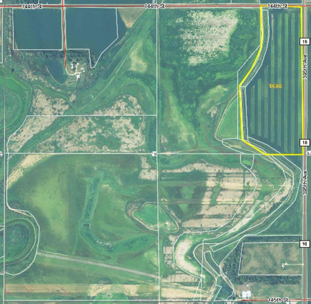 Tract 4: 56.6 acres of high quality farm land. 48.06 currently tilled, 6.70 acres in CRP w/ balance in roads.