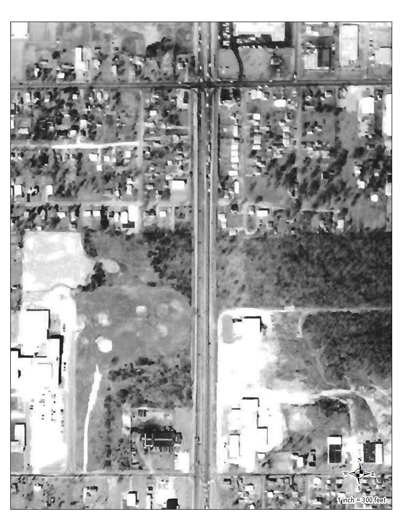 1968 Aerial showing homes