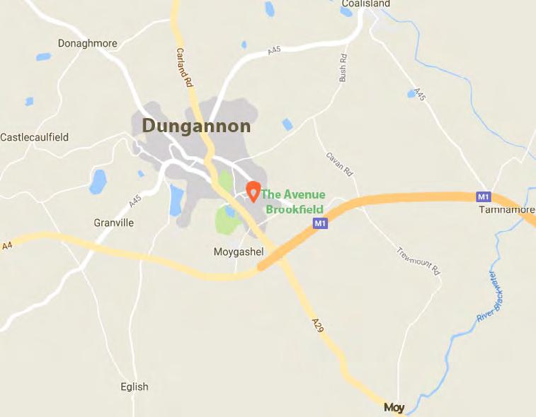 BROOKFIELD DUNGANNON 15 Your New Location Area Map SITE Map Diamond Architecture Distances TO.
