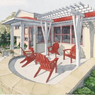SPLIT-LEVEL TRADITIONAL IDEAS: EXPANDING & RETHINKING THE ENTRY Addng a hp roof over the front entry and a pergola over a front pato creates a porch, a place to hang out wth frends and famly and
