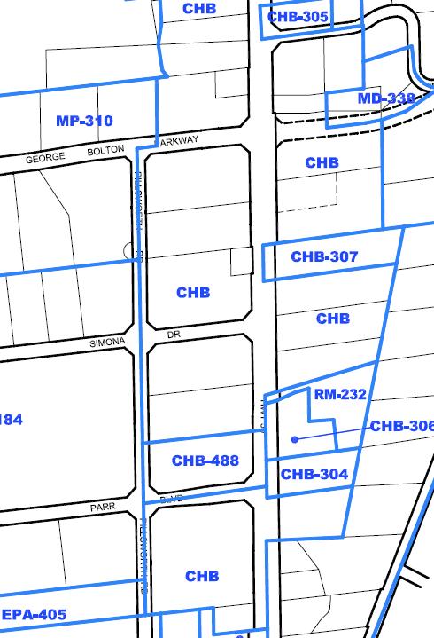 Zoning By-Law 2006-50, as Amended Property is zoned Bolton Highway Commercial (CHB) Proposed zoning Bolton Highway Commercial Exception XXX (CHB-XXX) Exception to establish site specific zone