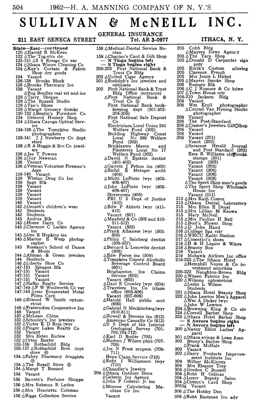 504 1962-H. A. MANNING COMPANY OF N. Y.