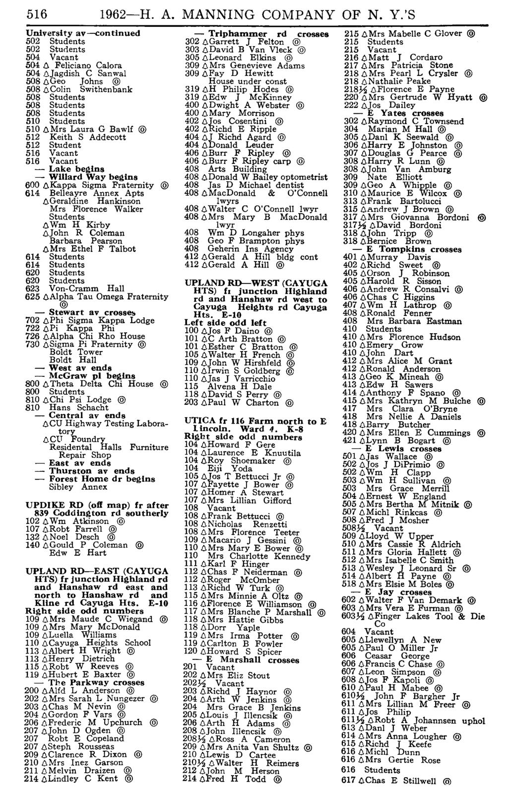 516 1962-H. A. MANNING COMPANY OF N. Y.
