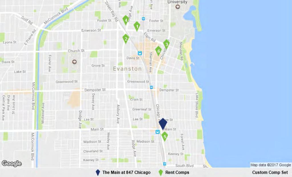 Rent Comparables Summary 847 Chicago Ave - The Main at 847 Chicago No. Rent Comps 6 Avg. Rent Per Unit $2,484 Avg. Rent Per SF $2.70 Avg. Vacancy Rate 5.