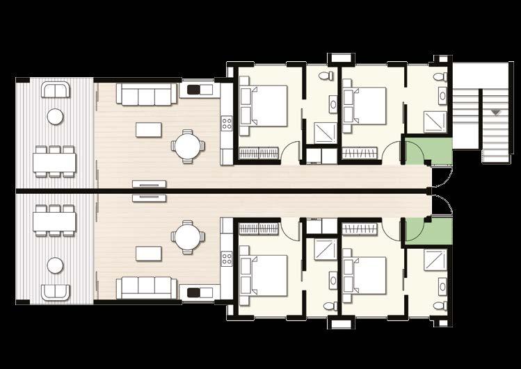 Block C Dining Room / Kitchen 14.00 M 2 Surface Area Block C Ground & First Floor Per Unit Bedroom 1 Ensuite 5.40 M 2 Bedroom 1.