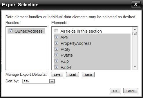 Export Choose which fields you would like to be