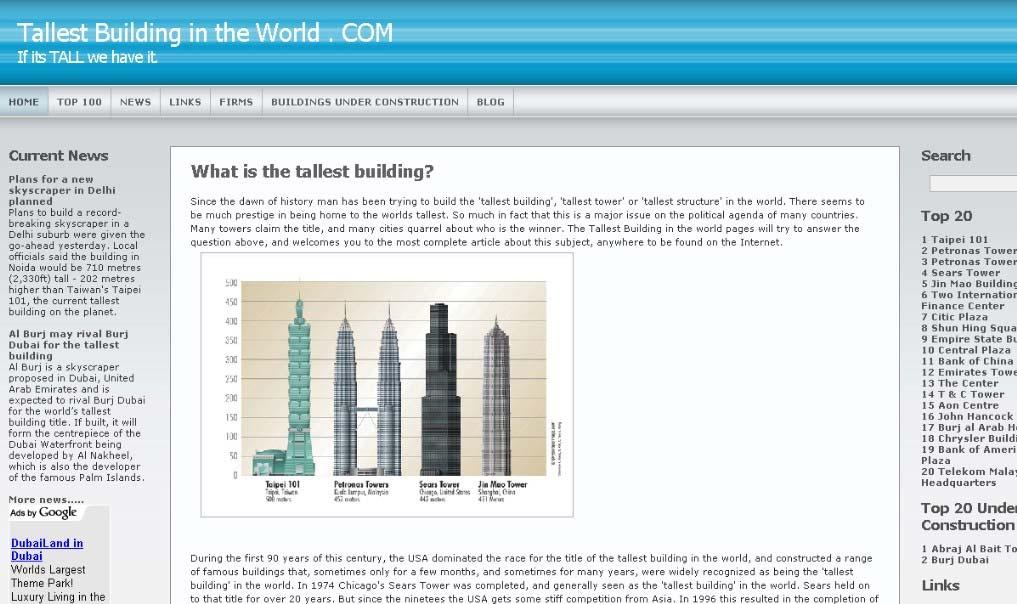 Tallest Building in the World News, information, discussion about world s tallest buildings Polls e.g. The Council on Tall Buildings and Urban Habitat made a compromise.