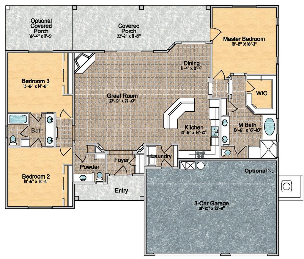 Model 2285 ~ Floor Plan Approximately 2285 sq. ft.