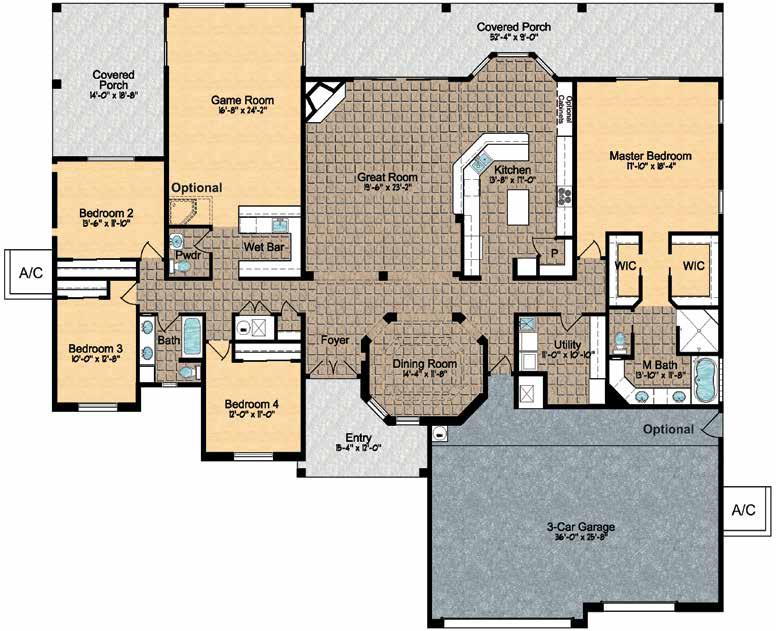 Model 3480 ~ Floor Plan Approximately 3480 sq. ft.