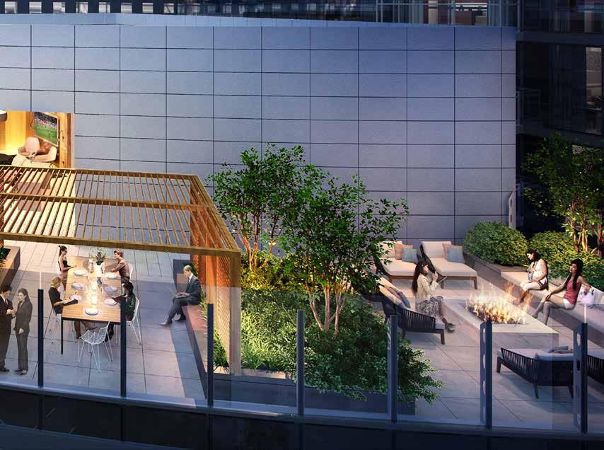 EXCLUSIVE ROOFTOP AND TERRACE Perched atop 412 North Wells, the rooftop lounge offers expansive city views with relaxed subtle style.