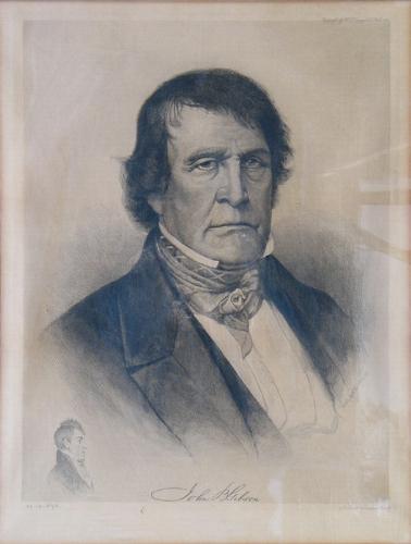 John Gibson 1817-92, pupil of J A Hansom (it has not been confirmed that this portrait is of the architect) who worked with Phipson on the National
