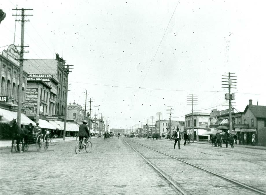 Plate 2 Main Street looking north from Market Avenue, ca.1905.