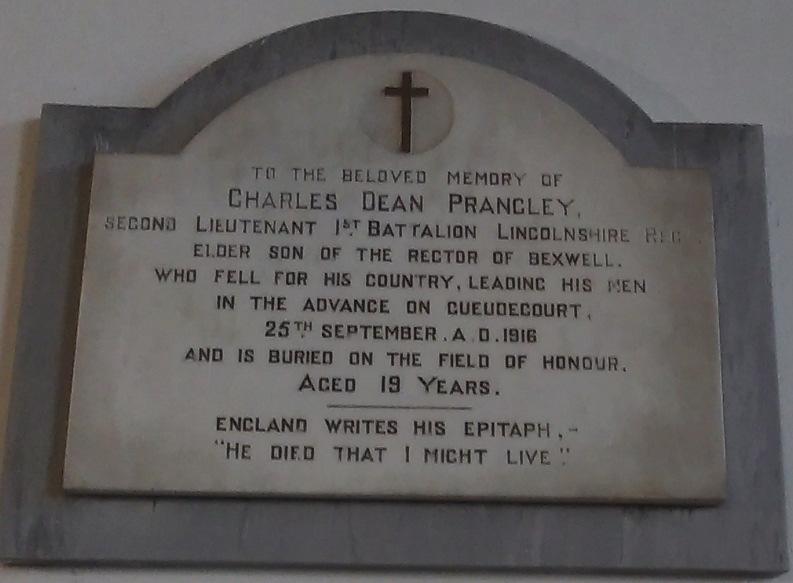Memorial at Bexwell Church