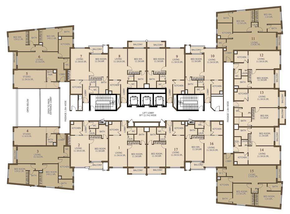 1st Floor Layout Apartment Type Two Two Two Two Studio Studio One One One One One One One One One One One Apartment No.