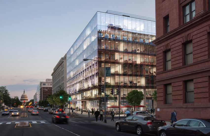 DEVELOPING AN OFFICE BUILDING LIKE NO OTHER View south along North Capitol Street Top floors available Last developable land on Capitol Hill 200,000 SF speculative trophy office project