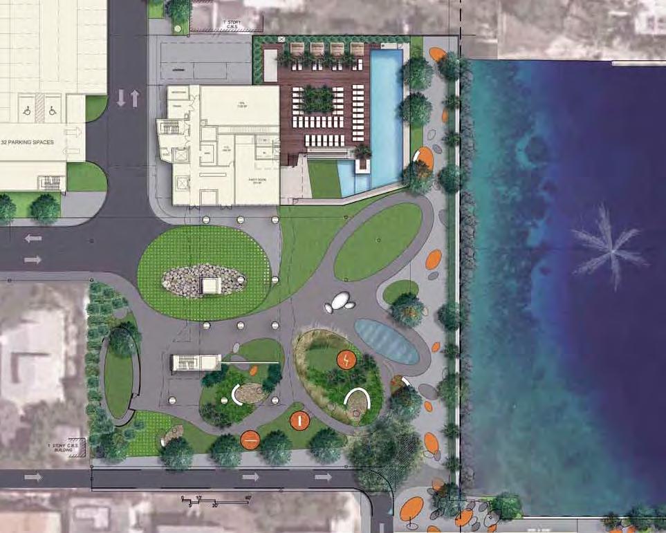 Proposed renderings and artists of public sculpture and art park by neighboring
