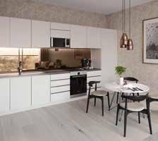 architraves painted in white satin emulsion throughout Engineered grey hardwood flooring to halls and living areas Grey veneer apartment front doors with multi-point locking entrance doors with