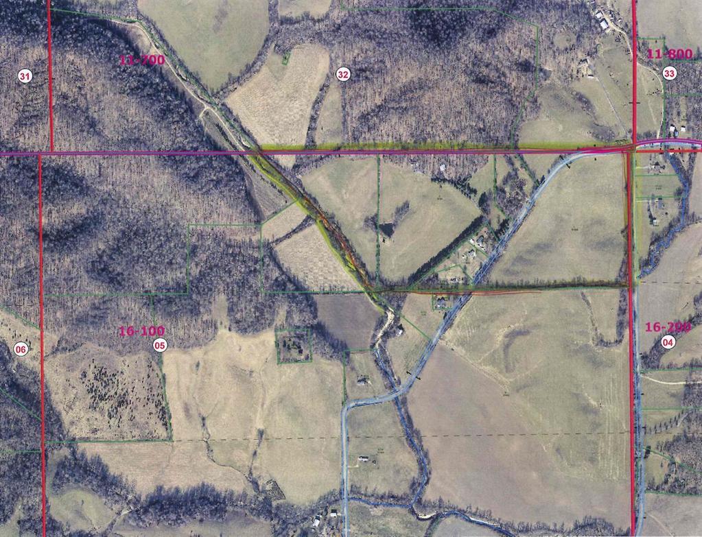 VORNKAHL Figure 18. Satellite photograph of Section 5, Randol Township, with the boundaries of the land purchased by Conrad Vornkahl in 1854 outlined in yellow-green.