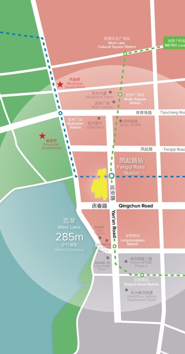 HANGZHOU KERRY CENTRE Prime location in the heart of the city s traditional CBD
