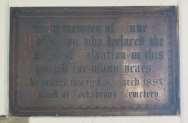 March 1883. Buried at Locksbrook Cemetery. Brass plaque. The inscription is in a gothic script. The death of Ann Mallinson, aged 51, was registered 1883/Q1 Keynsham.