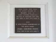 P.36 Ellen Evans (1882-1955) James Osborne Evans (1886-1959) THESE DOORS WERE GIVEN IN LOVING MEMORY OF ELLEN, WIFE OF JAMES OSBORNE EVANS B.A. RECTOR OF SALTFORD 1927-1956 SHE DIED 17 SEPT.