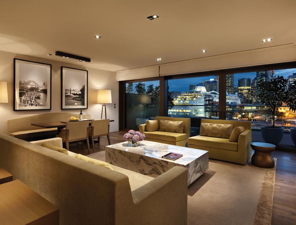 Rooftop Suites offer direct views of Sydney Harbour and the city skyline,