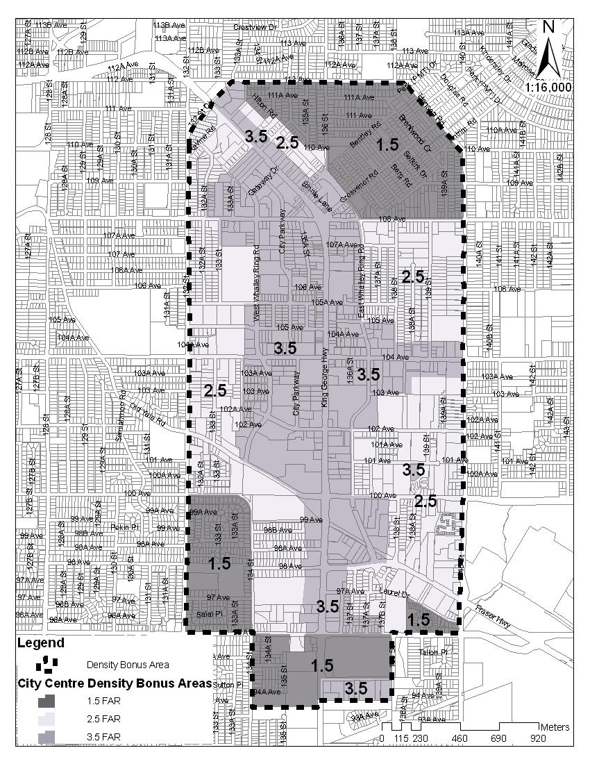 Density Bonus Area in City Centre Appendix "A" This policy is subject to any specific