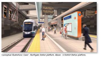 Construction is also underway on the Northgate Link Extension, which will take light rail riders north to the U District, Roosevelt and Northgate neighborhoods by 2021.