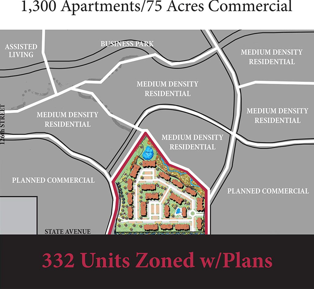 J APPROVED MASTER PLAN 1,300 Apartment Units / 75 Acres Commercial I E D (Townhomes) F B C (Retail) G A (Regional Retail) H... Residential The five apartment parcels (A-E) total 104 acres.