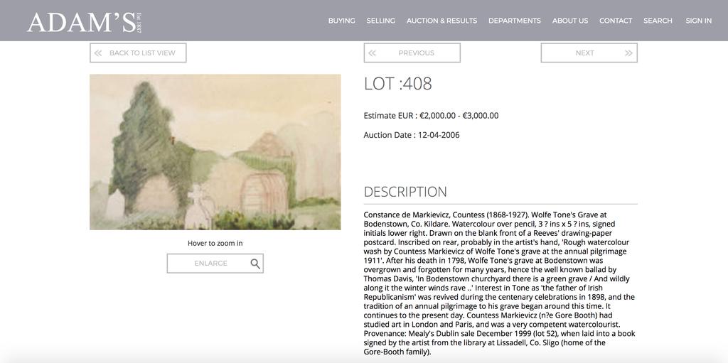 Research Process Further research in online auctioneer s Catalogue I identified a previously unresearched image that