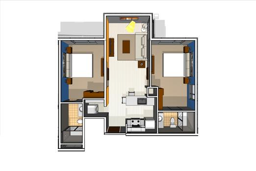 Two Bedroom Residence Two Bedroom Residence with Balcony Enjoy everything Glenwood South has to offer in a generous two-bedroom