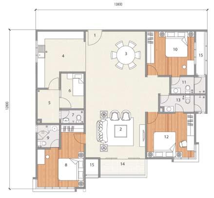 C1 Built-up Area: 1,690 sq. ft. / 157 m 2 8. Master Bedroom 9.