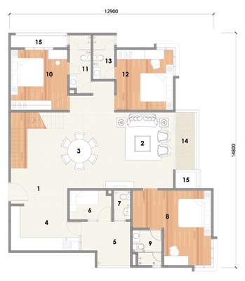 C2 (Penthouse) Built-up Area: 3,627 sq. ft.