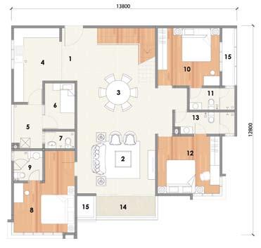 (Penthouse) Built-up Area: 3,358 sq. ft.