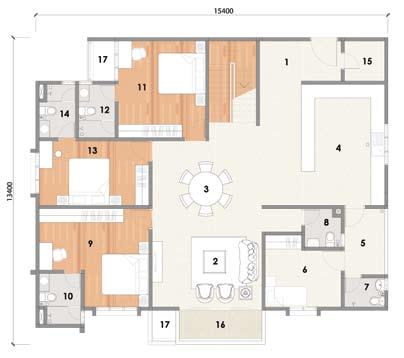 E1 (Penthouse) Built-up Area: 4,047 sq. ft.