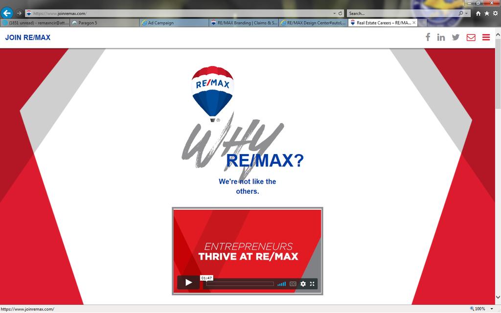 RE/MAX leads the industry in brand awareness. Source: MMR Strategy Group study of unaided awareness.