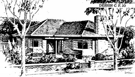 'Design C.F.10' in Designs for Homes under Credit Foncier, Loan Conditions, State Savings Bank of Victoria, Jan 1940. Architect Builder History/Notes G.