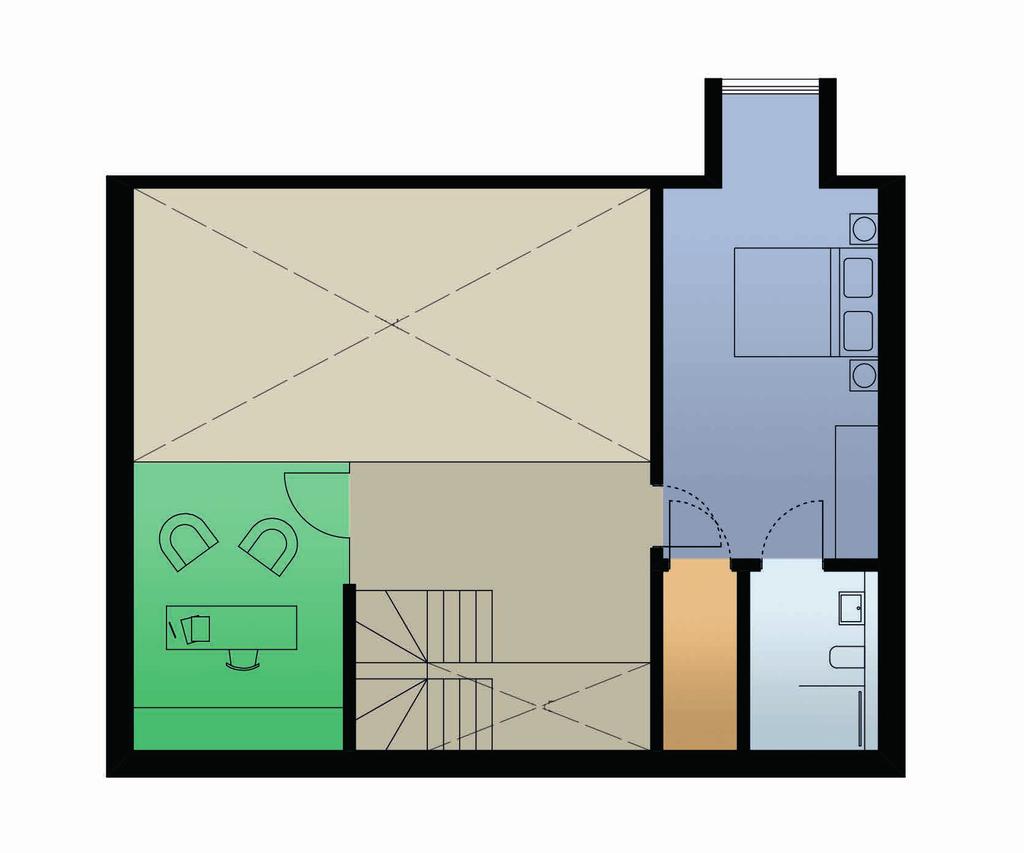 double volume space (living area below)