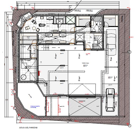 Floor plans Basement Basement and common areas: Heated garage ramp accessed via Chemin de Médières with private barrier into the underground parking (3 spaces are allocated for the penthouse).
