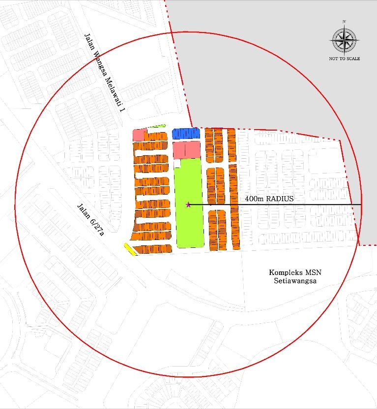 Questionnaire survey has been collected within a 400m radius of open space (1.204 ha.
