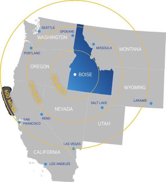 The Boise Airport (BOI) is located less than five miles from downtown Boise and handles more than three million travelers each year.