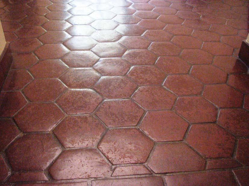 Petifils Residence, tile floor in entry hall,