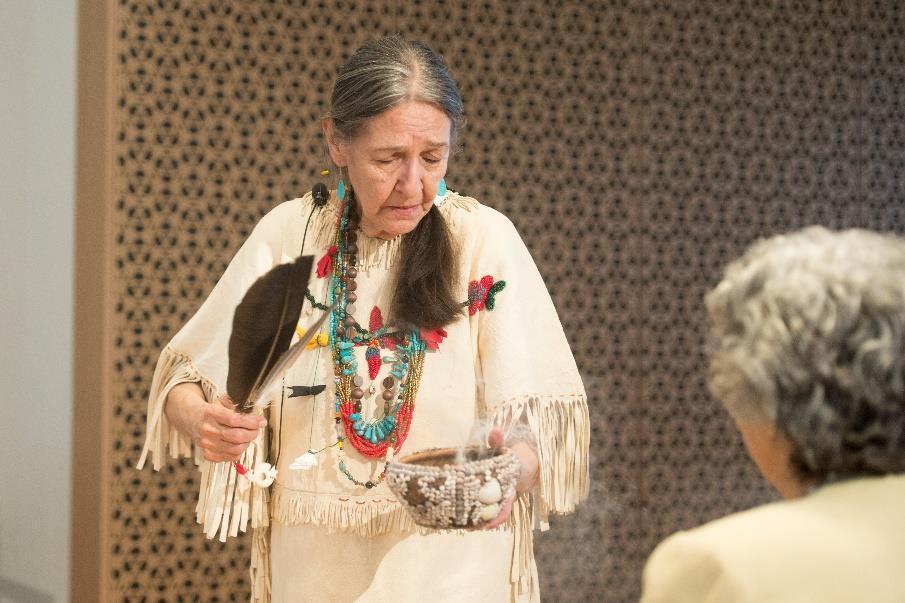 Algonquin smudging ceremony at the Centre s first public event by Elder Evelyn Commanda- Dewache.