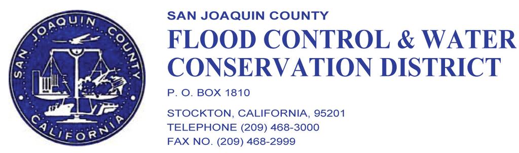 SAN JOAQUIN COUNTY FLOOD CONTROL & WATER CONSERVATION DISTRICT Water Investigation Zone No.